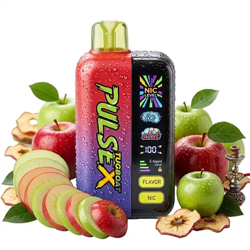 DOUBLLE APPLE SHISHA پاد یکبار مصرف 50000 پاف TUGBOAT طعم دوسیب قلیانی - تصویر 1